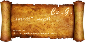 Csathó Gergő névjegykártya