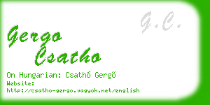 gergo csatho business card